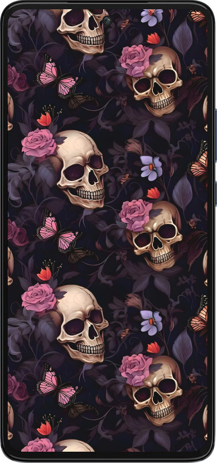 Силиконовый чехол Черепа и розы для Motorola Edge 30 - 6316u-2840 изображение 