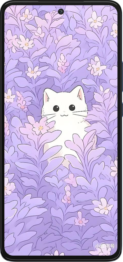 Силиконовый чехол Котик в цветах для Motorola Edge 30 - 6390u-2840 изображение 