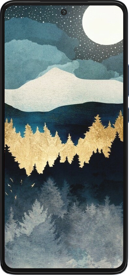 Силиконовый чехол Ночной пейзаж с лесом и горами для Motorola Edge 30 - 6493u-2840 изображение 