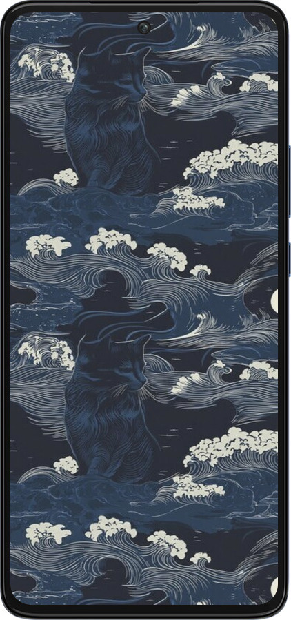 Силиконовый чехол Морская тематика в стиле арт-деко для Motorola Edge 30 - 6520u-2840 изображение 