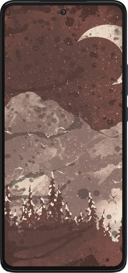 Силіконовий чехол із зображенням місячного пейзажу у нічному лісі для Motorola Edge 30 - 6546u-2840 изображение 