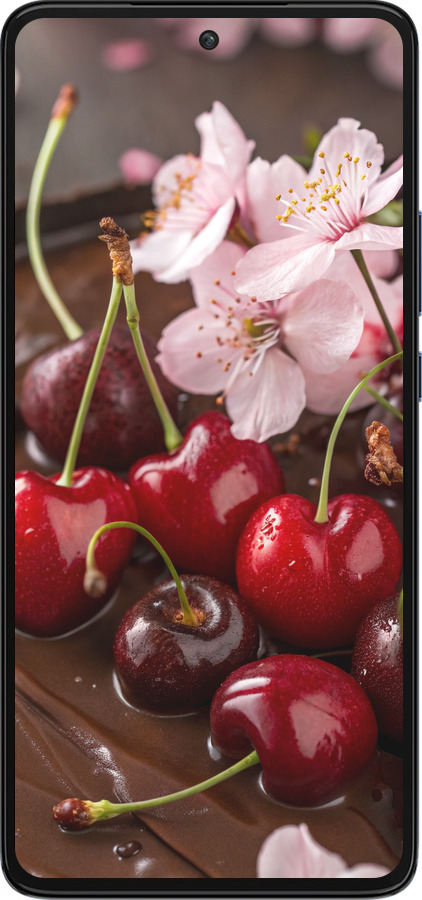 Силиконовый чехол Вишня в шоколаде для Motorola Edge 30 - 6698u-2840 изображение 