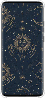 Силіконовий протиударний с посиленими кутами чехол Celestial Harmony: Sun & Moon Gold Mystic Pattern для Motorola Edge 40 Neo - 6778sp-3342 изображение 