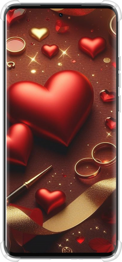 Силикон с усиленными углами чехол Сердечки v3 для Motorola Edge 40 Neo - 5833sp-3342 изображение 