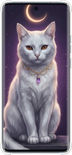 Силикон с усиленными углами чехол Mystic White Cat Gothic Dark Purple Gold для Motorola Edge 40 - 6805sp-3335 изображение 