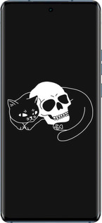Силіконовий чехол Із зображенням кота та черепа для Motorola Edge 40 - 6491u-3335 изображение 