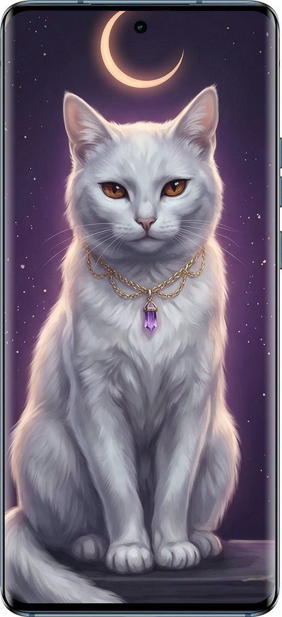 Силиконовый чехол Mystic White Cat Gothic Dark Purple Gold для Motorola Edge 40 - 6805u-3335 изображение 