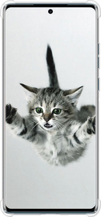 Силикон с усиленными углами чехол Летящий котёнок для Motorola Edge 50 Fusion - 2322sp-3748 изображение 