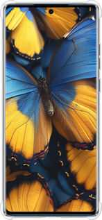 Силикон с усиленными углами чехол Желто-голубые бабочки для Motorola Edge 50 Fusion - 6046sp-3748 изображение 