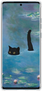 Силикон с усиленными углами чехол С изображением кота и водяной лилии Monet для Motorola Edge 50 Fusion - 6519sp-3748 изображение 