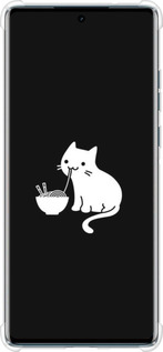 Силикон с усиленными углами чехол С милым котом на черном фоне для Motorola Edge 50 Fusion - 6528sp-3748 изображение 