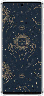 Силикон с усиленными углами чехол Celestial Harmony: Sun & Moon Gold Mystic Pattern для Motorola Edge 50 Fusion - 6778sp-3748 изображение 