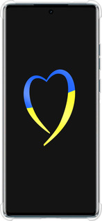 Силикон с усиленными углами чехол Жёлто-голубое сердце для Motorola Edge 50 Fusion - 885sp-3748 изображение 