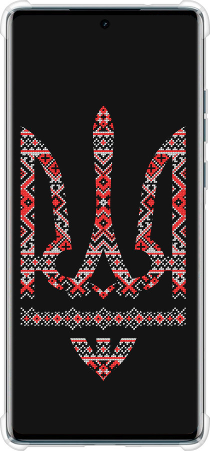 Силикон с усиленными углами чехол Герб - вышиванка на черном фоне для Motorola Edge 50 Fusion - 1196sp-3748 изображение 