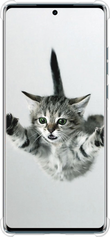 Силикон с усиленными углами чехол Летящий котёнок для Motorola Edge 50 Fusion - 2322sp-3748 изображение 