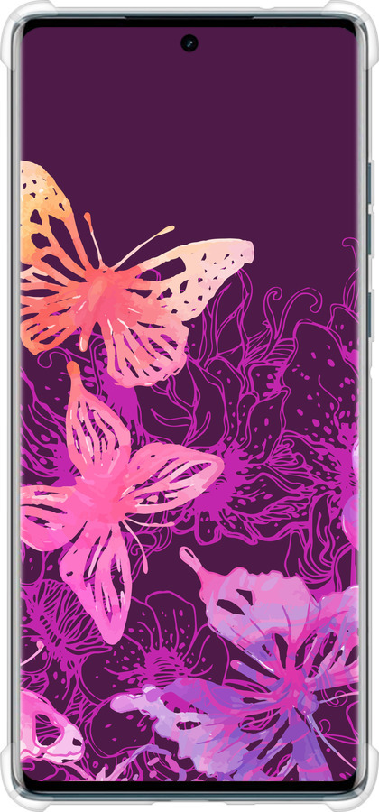Силикон с усиленными углами чехол Бабочки v2 для Motorola Edge 50 Fusion - 5475sp-3748 изображение 