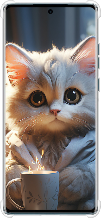 Силикон с усиленными углами чехол White cat для Motorola Edge 50 Fusion - 5646sp-3748 изображение 