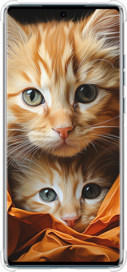 Силикон с усиленными углами чехол Котики 2 для Motorola Edge 50 Fusion - 5664sp-3748 изображение 