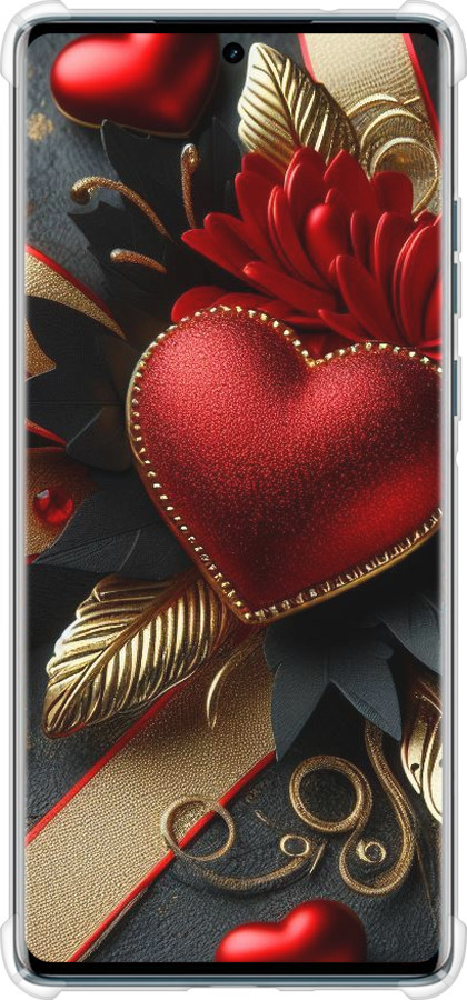 Силикон с усиленными углами чехол Сердечки v2 для Motorola Edge 50 Fusion - 5832sp-3748 изображение 