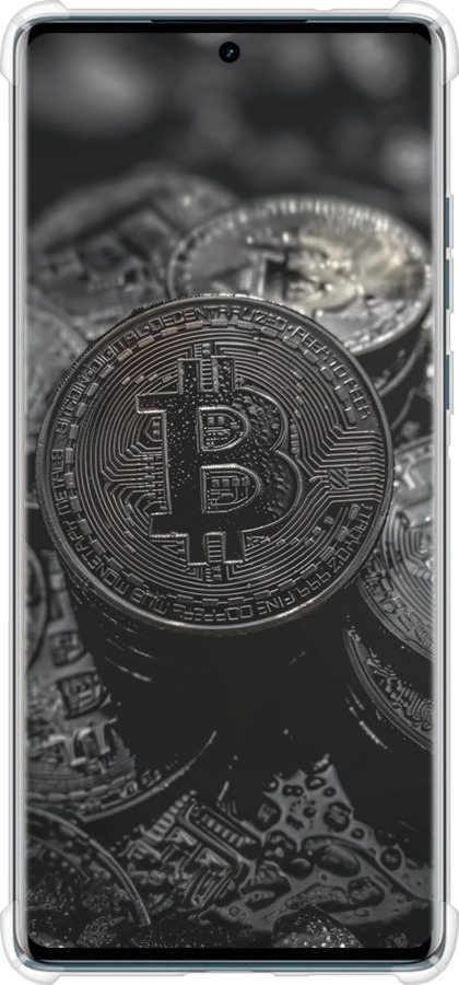 Силикон с усиленными углами чехол Black Bitcoin для Motorola Edge 50 Fusion - 6090sp-3748 изображение 