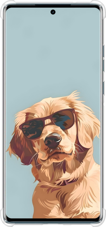 Силикон с усиленными углами чехол Пес в очках для Motorola Edge 50 Fusion - 6381sp-3748 изображение 
