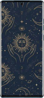 Силиконовый чехол Celestial Harmony: Sun & Moon Gold Mystic Pattern для Motorola Edge 50 Fusion - 6778u-3748 изображение 