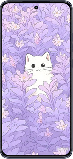 TPU чехол Котик в цветах для Motorola Edge 50 Neo 5G - 6390b-3794 изображение 