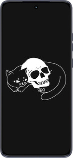 TPU чехол Із зображенням кота та черепа для Motorola Edge 50 Neo 5G - 6491b-3794 изображение 