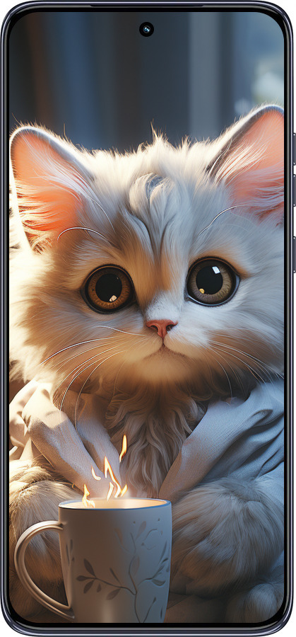 TPU чехол Білий кіт для Motorola Edge 50 Neo 5G - 5646b-3794 изображение 