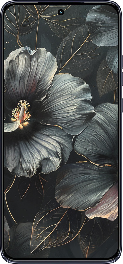 TPU чехол Черные цветы для Motorola Edge 50 Neo 5G - 6031b-3794 изображение 