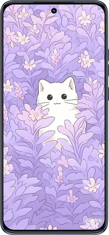 TPU чехол Котик в цветах для Motorola Edge 50 Neo 5G - 6390b-3794 изображение 