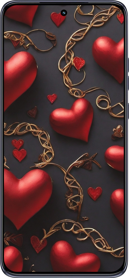 Силиконовый чехол Сердечки для Motorola Edge 50 Neo 5G - 5831u-3794 изображение 