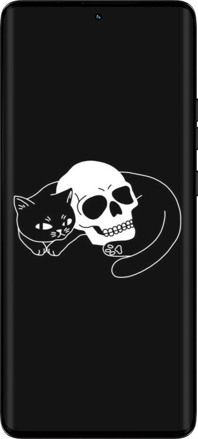 TPU чехол С изображением кота и черепа для Motorola Edge 50 Pro 5G - 6491b-3710 изображение 