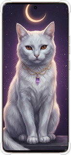 Силіконовий протиударний с посиленими кутами чехол Mystic White Cat Gothic Dark Purple Gold для Motorola Edge 50 Ultra - 6805sp-3760 изображение 