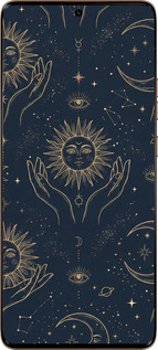 Силиконовый чехол Celestial Harmony: Sun & Moon Gold Mystic Pattern для Motorola Moto X50 Ultra - 6778u-3866 изображение 