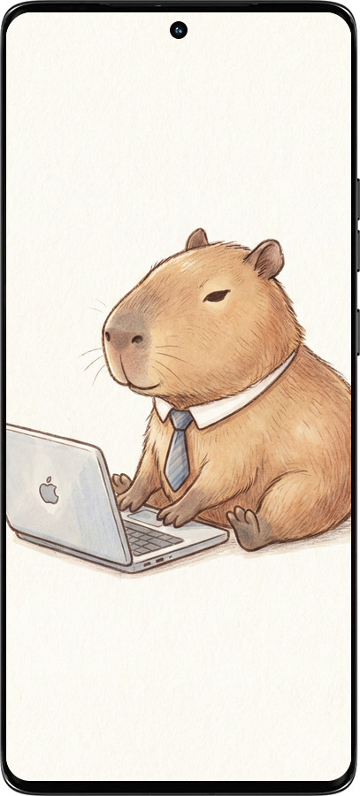 Силиконовый чехол Funny Capybara CEO Working для Motorola Edge 50 - 6777u-3788 изображение 