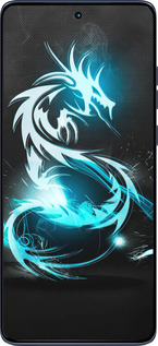 Силіконовий чехол Біло-блакитний вогненний дракон для Motorola Edge 60 Fusion 5G - 113u-4021 изображение 