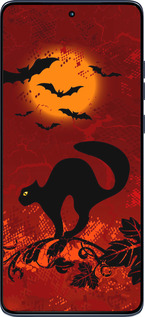 Силіконовий чехол Чорна кішка під місяцем для Motorola Edge 60 Fusion 5G - 1190u-4021 изображение 