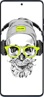 Силиконовый чехол Череп в очках и наушниках для Motorola Edge 60 Fusion 5G - 4144u-4021 изображение 