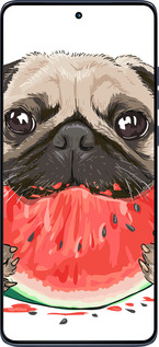 Силіконовий чехол Мопс і кавун для Motorola Edge 60 Fusion 5G - 4665u-4021 изображение 