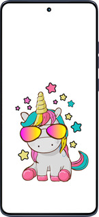 Силиконовый чехол Единорог в очках для Motorola Edge 60 Fusion 5G - 4879u-4021 изображение 