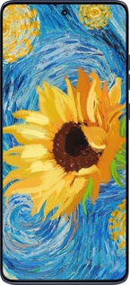 Силиконовый чехол Цветы желто-голубые для Motorola Edge 60 Fusion 5G - 5308u-4021 изображение 