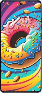 Силиконовый чехол Пончик радуга для Motorola Edge 60 Fusion 5G - 5584u-4021 изображение 