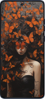 Силіконовий чехол Дівчина з помаранчевими метеликами для Motorola Edge 60 Fusion 5G - 5941u-4021 изображение 