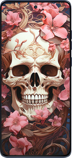 Силіконовий чехол Череп у рожевих квітах для Motorola Edge 60 Fusion 5G - 5965u-4021 изображение 