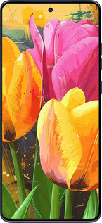 Силиконовый чехол Нарисованные тюльпаны для Motorola Edge 60 Fusion 5G - 5990u-4021 изображение 