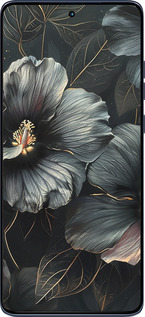 Силиконовый чехол Черные цветы для Motorola Edge 60 Fusion 5G - 6031u-4021 изображение 