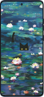 Силіконовий чехол с изображением водяных лилий и кошек для Motorola Edge 60 Fusion 5G - 6257u-4021 изображение 