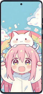 Силиконовый чехол Девочка аниме радуга для Motorola Edge 60 Fusion 5G - 6304u-4021 изображение 