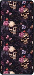 Силиконовый чехол Черепа и розы для Motorola Edge 60 Fusion 5G - 6316u-4021 изображение 